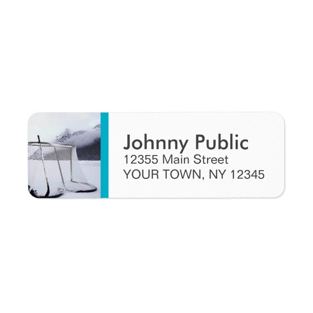 Hockey Custom Colour Strip Address Label (Front)