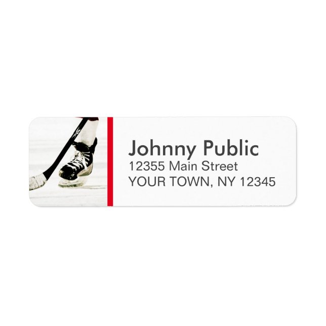 Hockey Custom Colour Strip Address Label (Front)