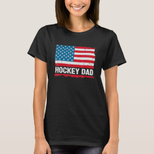 Hockey Dad America Us Flag Patriot Vintage T-Shirt