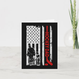 Hockey Dad American Flag Father's Day Gift for Hoc Card