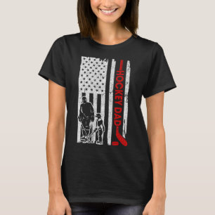 Hockey Dad American Flag Father's Day Gift for Hoc T-Shirt