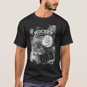 Hockey Dad, Black Grunge Field Hockey T-Shirt