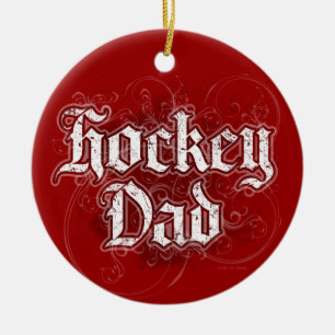 Hockey Dad Ceramic Ornament