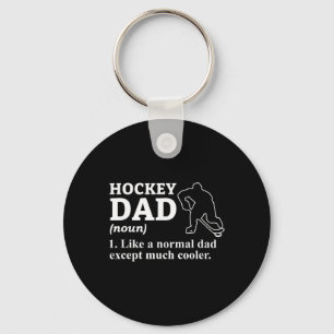 Hockey Dad Definition Funny Cool Sports Father Keychain