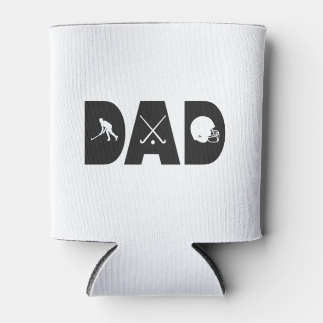 Hockey Dad Father's Day ice Hockey Player Gift  Can Cooler (Front)