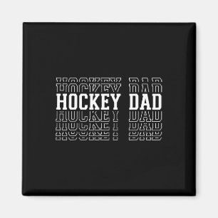 Hockey Dad Funny Layered Text Father Coach Player Magnet