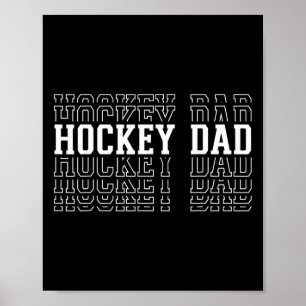 Hockey Dad Funny Layered Text Father Coach Player  Poster