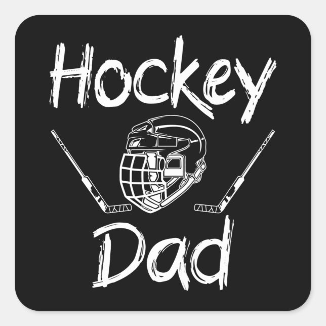 Hockey Dad Square Sticker (Front)