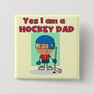 Hockey Dad T-shirts and Gifts 2 Inch Square Button