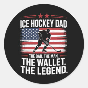 Hockey Dad The Wallet, Ice Hockey Father Classic Round Sticker