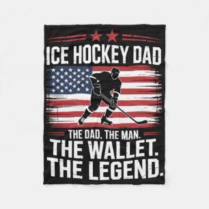 Hockey Dad The Wallet, Ice Hockey Father Fleece Blanket