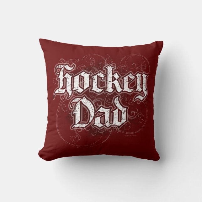 Hockey Dad Throw Pillow (Front)