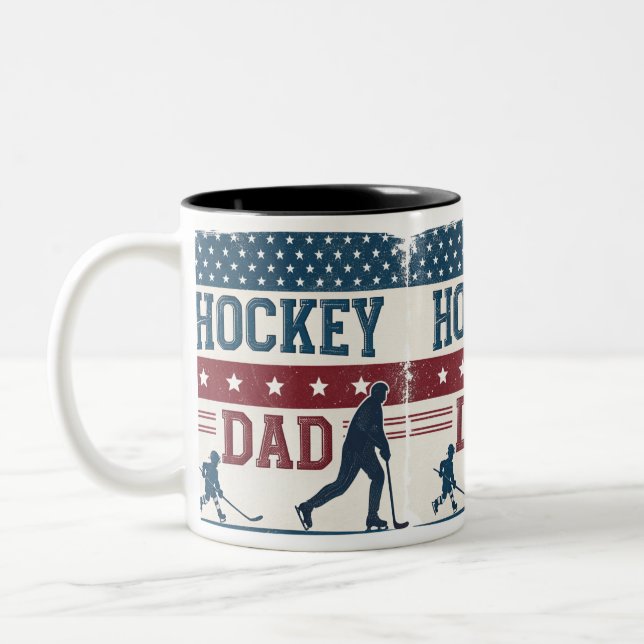 Hockey DAD USA Flag mug (Left)