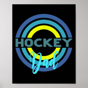 Hockey Dad With Modern Hockey Circles Poster