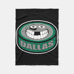 Hockey Dallas Texas Funny Kid Adult Puck Smile Fac Fleece Blanket