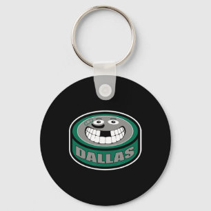 Hockey Dallas Texas Funny Kid Adult Puck Smile Fac Keychain