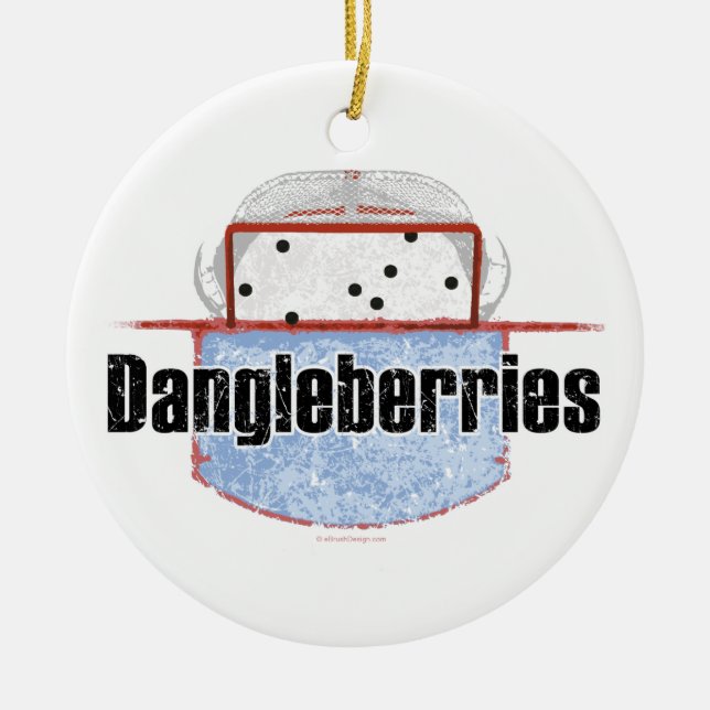 Hockey Dangleberries Ceramic Ornament (Front)