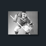 Hockey Defenseman Canvas Print<br><div class="desc">Hockey player in defensive stance | Stockbyte | AssetID: YSP_078</div>