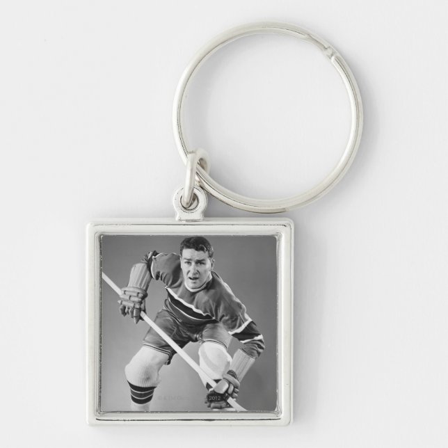 Hockey Defenseman Keychain (Front)
