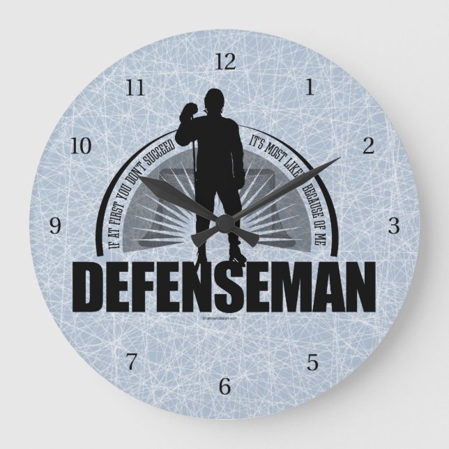 Hockey Defenseman Large Clock (Front)