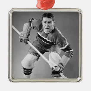 Hockey Defenseman Metal Ornament