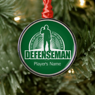 Hockey Defenseman Metal Ornament