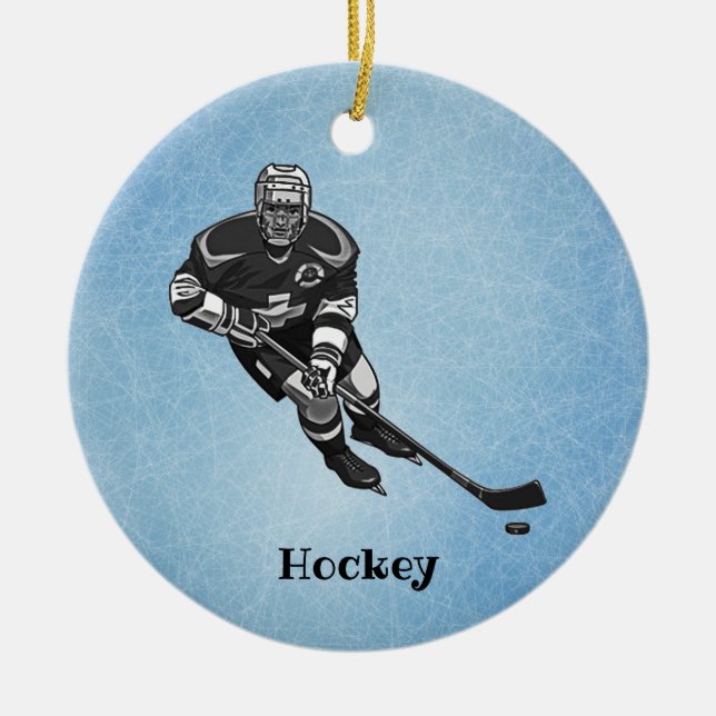Hockey Design Ornement en céramique (Devant)