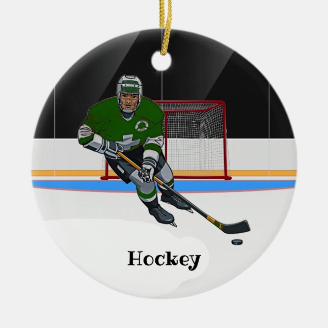Hockey Design Ornement en céramique (Devant)