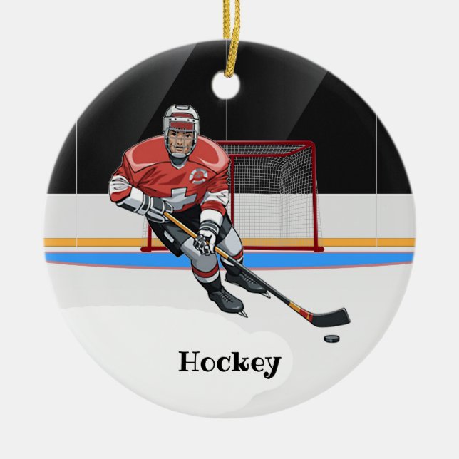 Hockey Design Ornement en céramique (Devant)