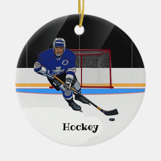 Hockey Design Ornement en céramique (Devant)