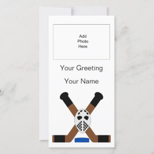 Hockey Design Personalised Photo Card