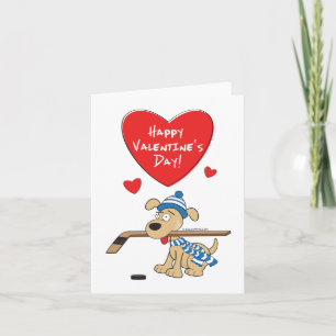 Hockey Dog Valentines Card