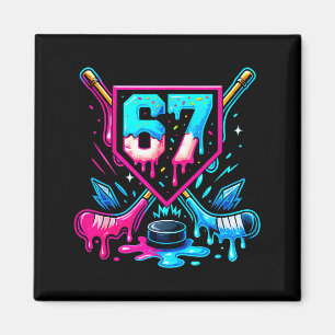 Hockey Drip 6 7 Number 67 Six Seven Meme Men Boys Magnet