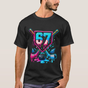 Hockey Drip 6 7 Number 67 Six Seven Meme Men Boys T-Shirt