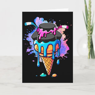 Hockey Equipments As Colorful Ice Cream Drip Funny Card