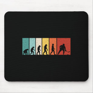 Hockey Evolution Retro Ice Hockey Player Men Boys  Mouse Pad