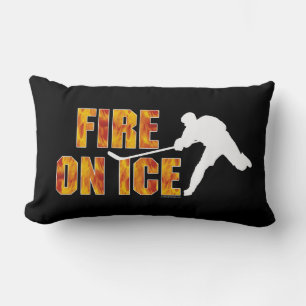 Hockey Fire On Ice Lumbar Pillow