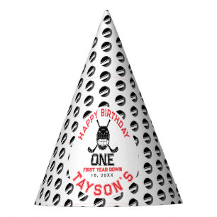 Hockey First Year Down 1st birthday  Party Hat