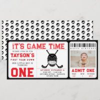 Hockey First Year Down 1st Birthday Ticket