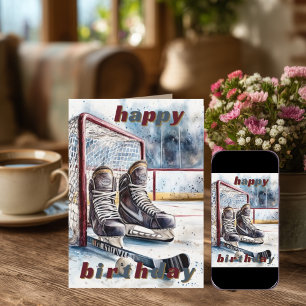 Hockey Folded Greeting Card