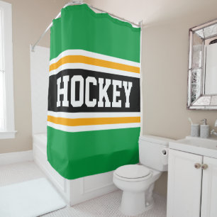 HOCKEY Fun Athletic Green Black Yellow Stripes