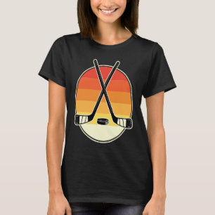 Hockey Funny Hockey Frisbee Lover Retro Vintage 70 T-Shirt