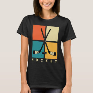 Hockey Funny Hockey Frisbee Lover Retro Vintage 70 T-Shirt