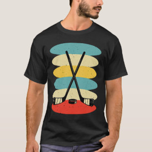 Hockey Funny Hockey Frisbee Lover Retro Vintage 70 T-Shirt