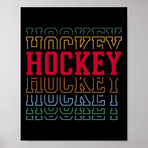 Hockey Funny Layered Text Team Player Coach Youth  Poster
