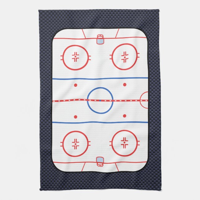 Hockey Game Companion Carbon Fibre Style Kitchen Towel (Vertical)