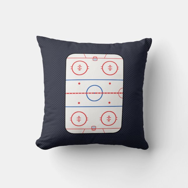 Hockey Game Companion Carbon Fibre Style Throw Pillow (Front)