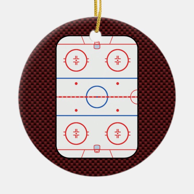 Hockey Game Companion Rink Diagram Ceramic Ornament (Front)