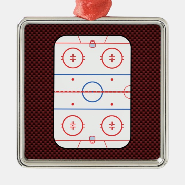 Hockey Game Companion Rink Diagram Metal Ornament (Front)