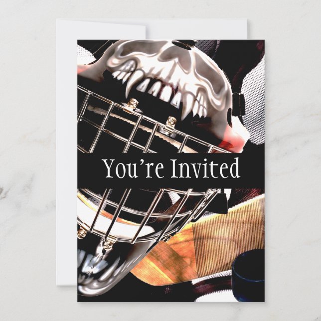 Hockey Gear Grunge Style Invitation (Front)